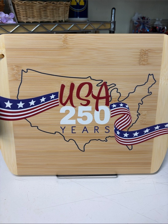 Totally Bamboo Other - USA 250 Years Bamboo Cutting Board - Patriotic Red, White & Blue